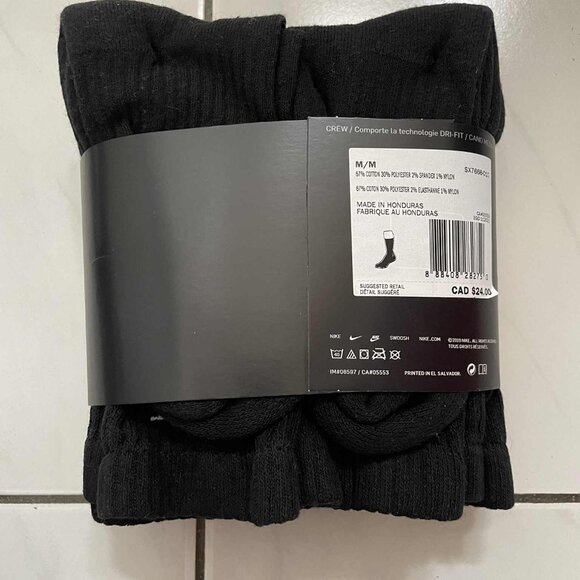 Nike Everyday Cotton Cushioned Crew Socks (SX7666-010) - Picture 2 of 3